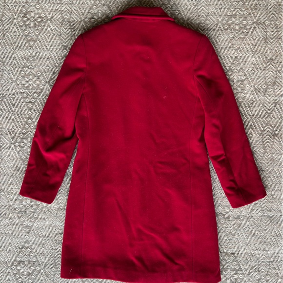 Vintage Pendleton Red Wool Cashmere Coat Jacket Midi Long Womens Size 8 - Picture 8 of 9